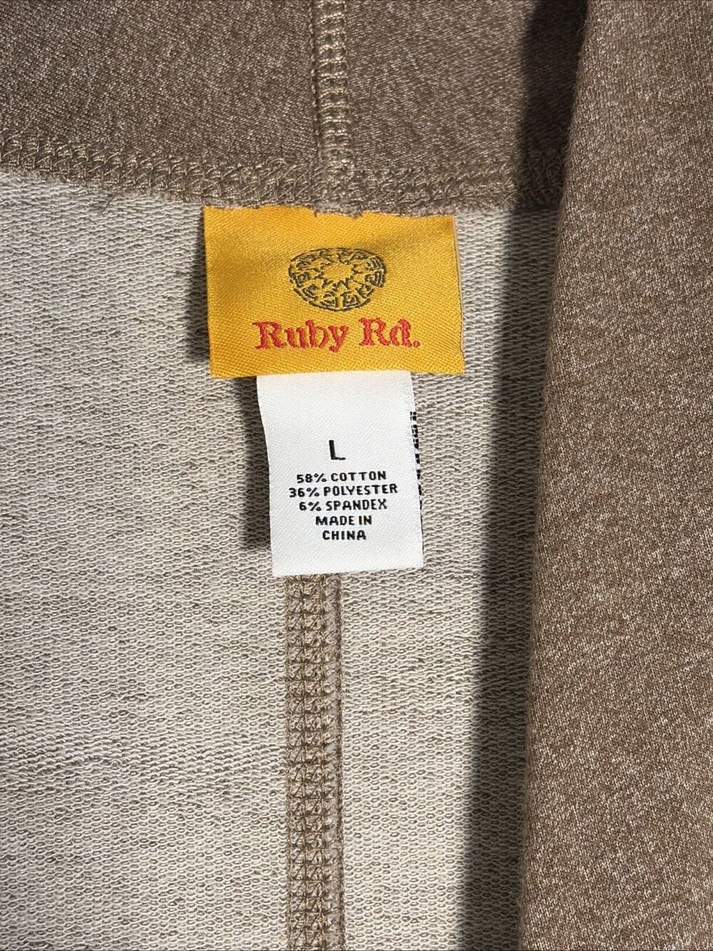 Ruby Rd Women’s Large Draped Open-front Cardigan Vest Brown - Picture 2 of 7